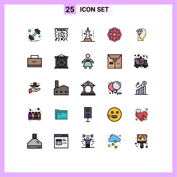 用户界面包25基本填充线平图片下载