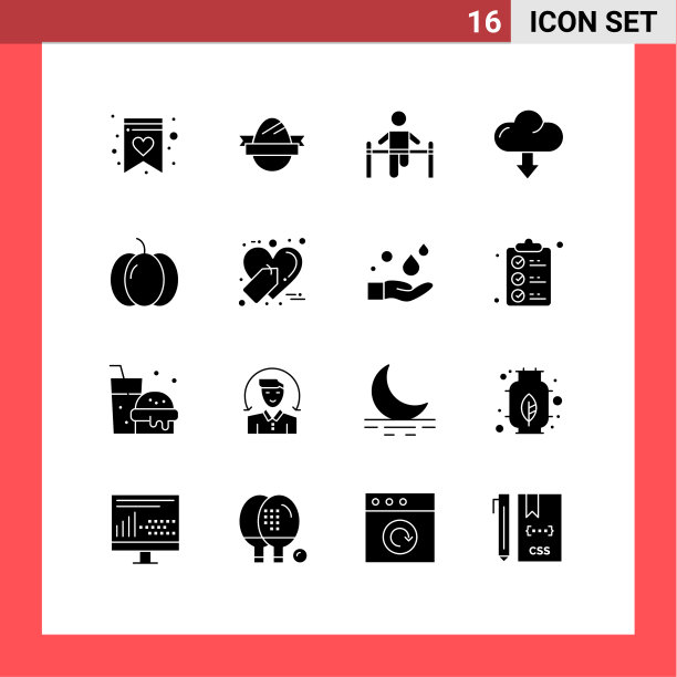 通用图标符号组16个现代立体图片下载