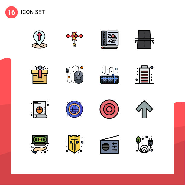 16平面颜色填充线概念的网站图片下载