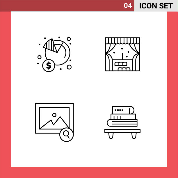 4主题填充线平面颜色和可编辑图片下载