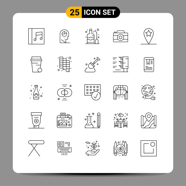 25个主题线和可编辑符号星号图片下载