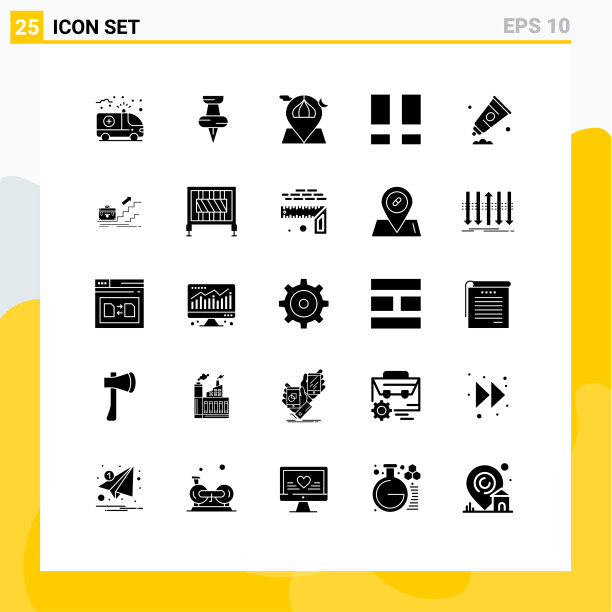 为网络和移动设置的25个通用实体符号图片下载