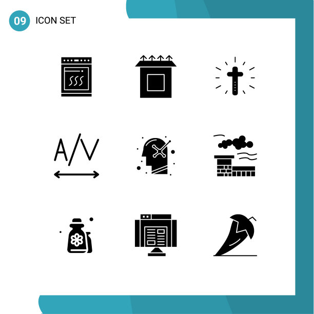 移动界面立体字形设置9个象形图图片下载