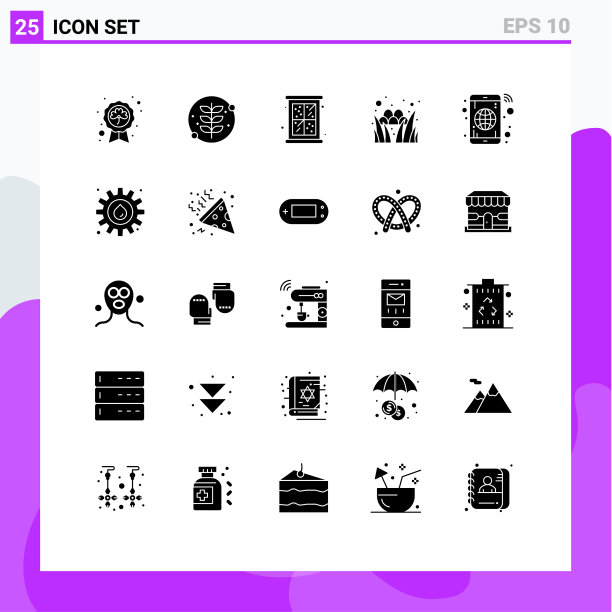 25个创意图标现代符号和符号应用程序图片下载