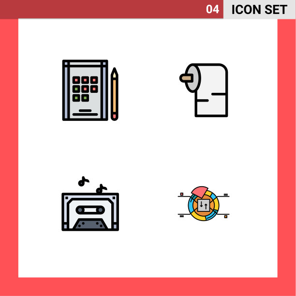 象形图设置4个简单的填充线平色图片下载