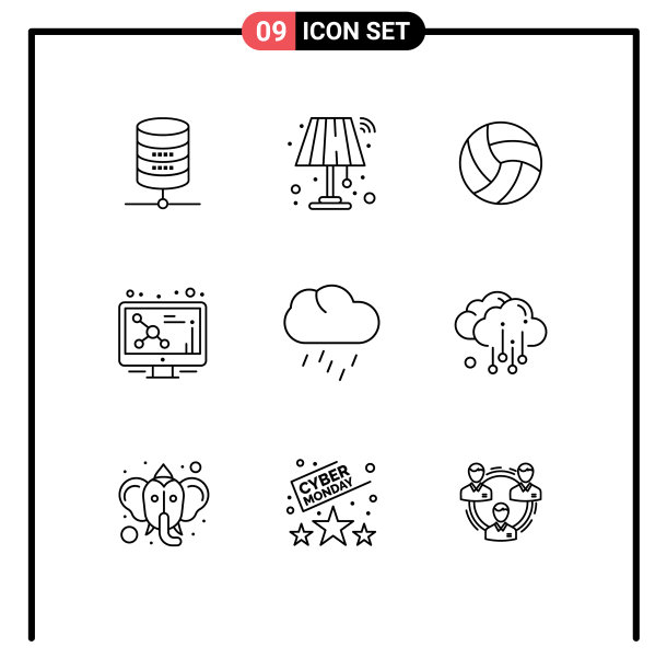 移动界面大纲集9个象形图图片下载