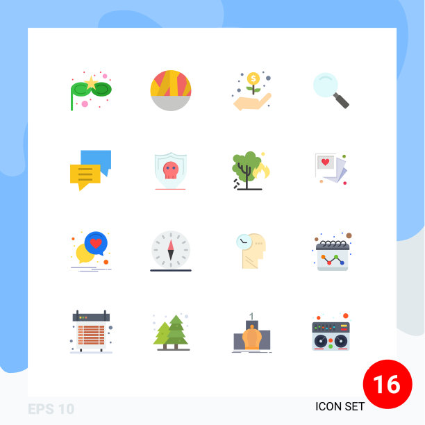 16种适用于网络和移动的通用平面颜色图片下载