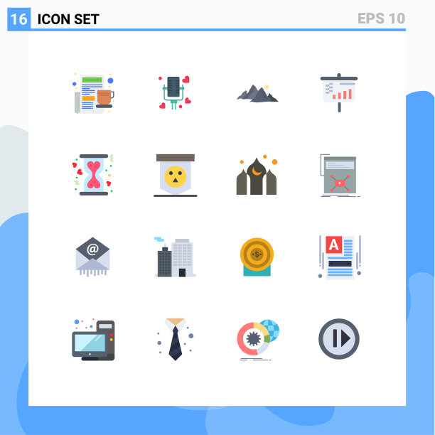 设置16个现代的UI图标符号图片下载