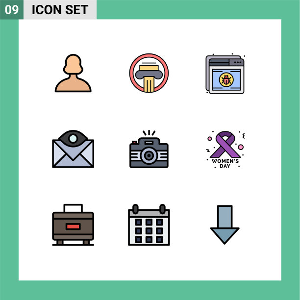 设置9商业填充线平面颜色包图片下载