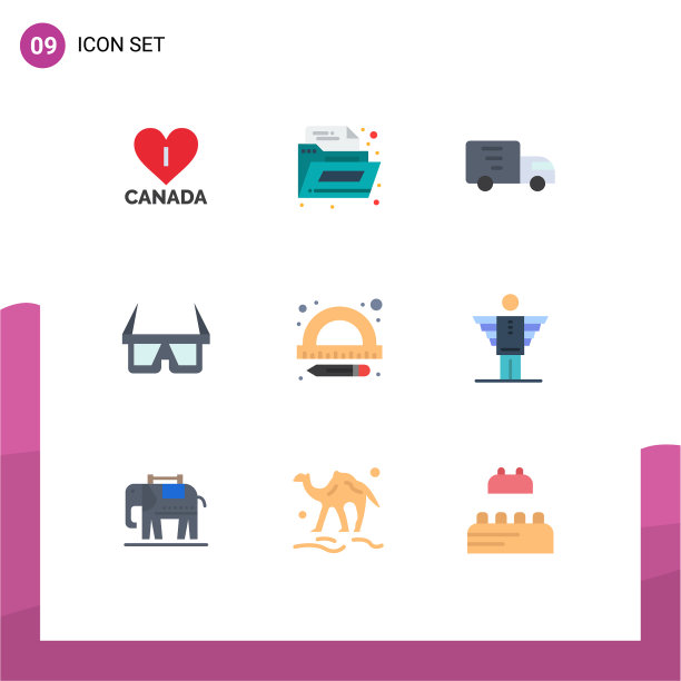 象形图设置9个简单的平色天使图片下载