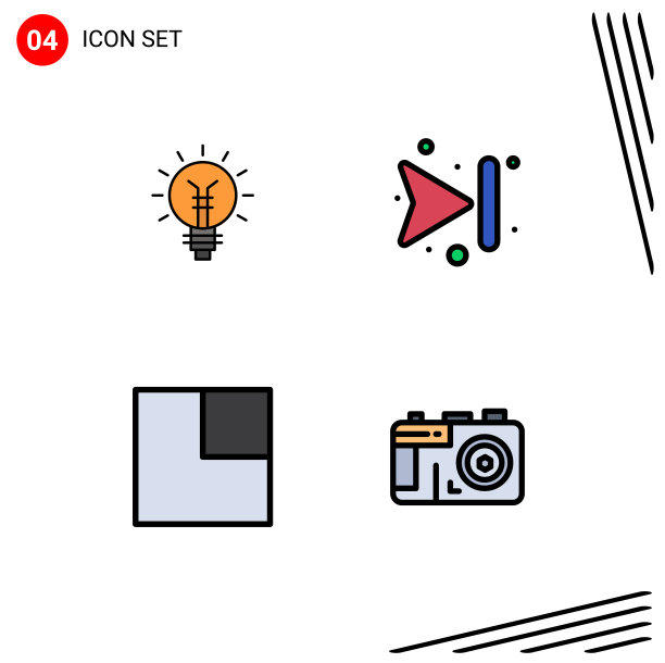 股票图标包4行符号和符号图片下载