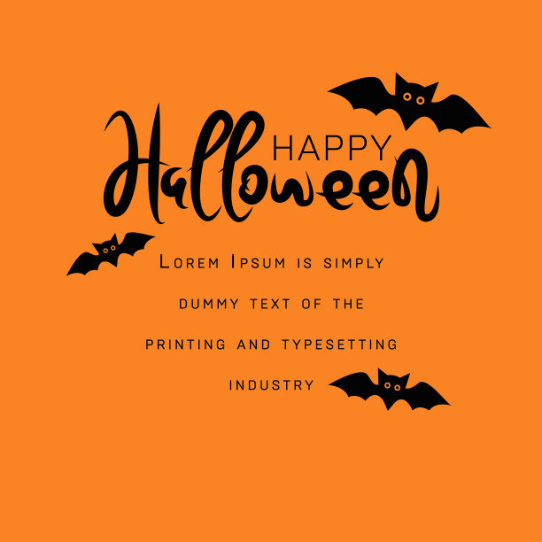 万圣节装饰插图。蝙蝠和文字海报。图片下载