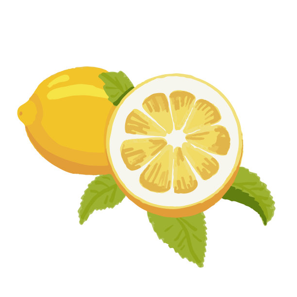 新鲜柠檬，半片绿叶图片下载