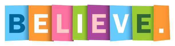 相信。彩色印刷横幅图片下载