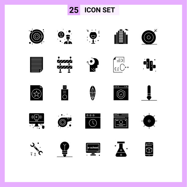 25个创意图标的现代符号和符号图片下载