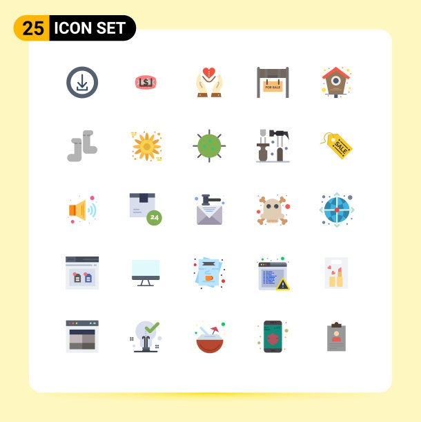 移动界面平色设25个象形图图片下载