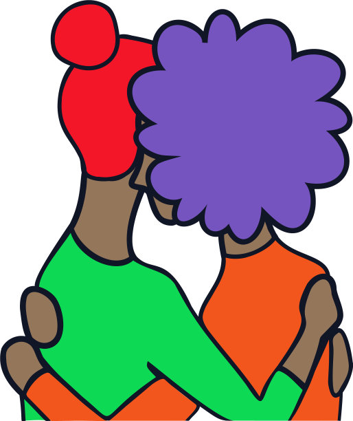 黑人女孩相互拥抱的形象强烈图片下载