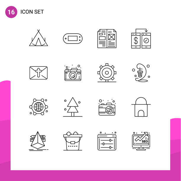 16组现代轮廓设置钱包移动图片下载