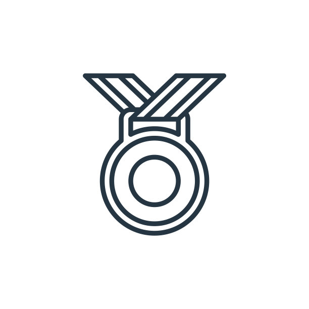 白色背景奖牌矢量图标，用于网站设计和移动App开发的细线奖牌轮廓图标矢量素材图片下载