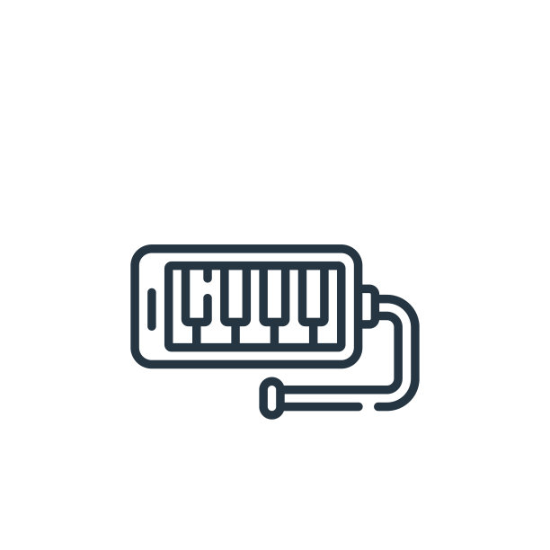 Melodica矢量图标孤立在白色背景。轮廓，细线melodica图标，用于网站设计和移动，应用程序开发。细线旋律轮廓图标矢量插图。图片下载