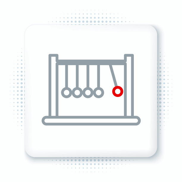 线摆图标孤立在白色背景上。牛顿的摇篮。色彩斑斓的轮廓的概念。向量图片下载