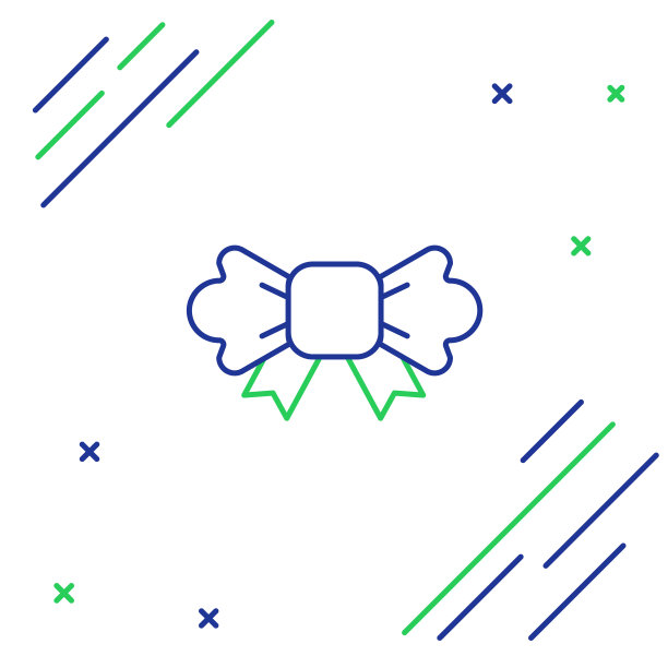 线蝴蝶结图标孤立的白色背景。色彩斑斓的轮廓的概念。向量图片下载