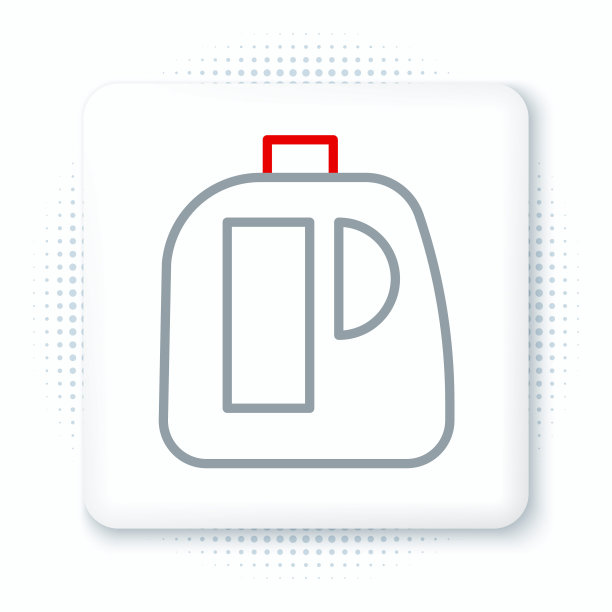 线塑料瓶洗衣剂，漂白剂，洗洁精或其他清洗剂图标隔离在白色背景。色彩斑斓的轮廓的概念。向量图片下载