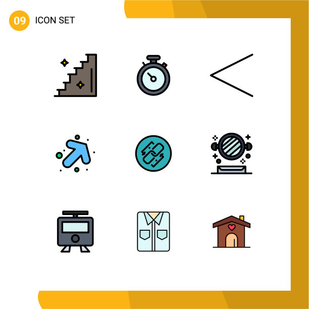 9主题填充线平色和可编辑图片下载