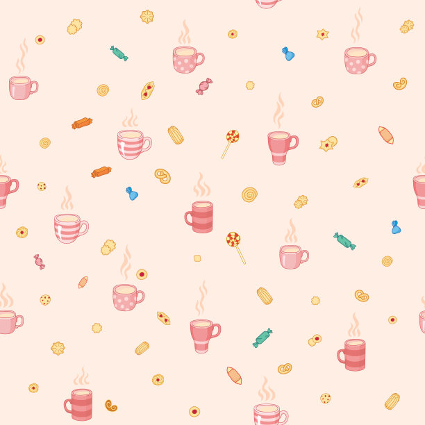 无缝图案茶时间和糖果图片下载