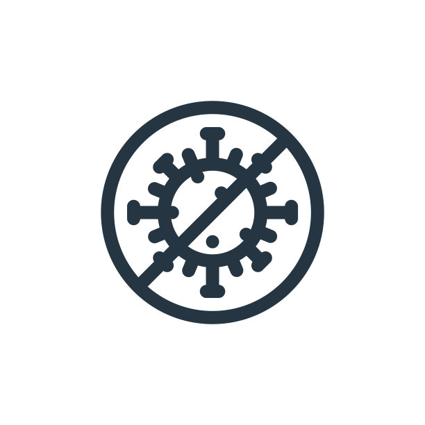 白色背景上没有孤立的病毒载体图标。大纲，细线无病毒图标，用于网站设计和手机，应用程序开发。细线没有病毒轮廓图标矢量插图。图片下载