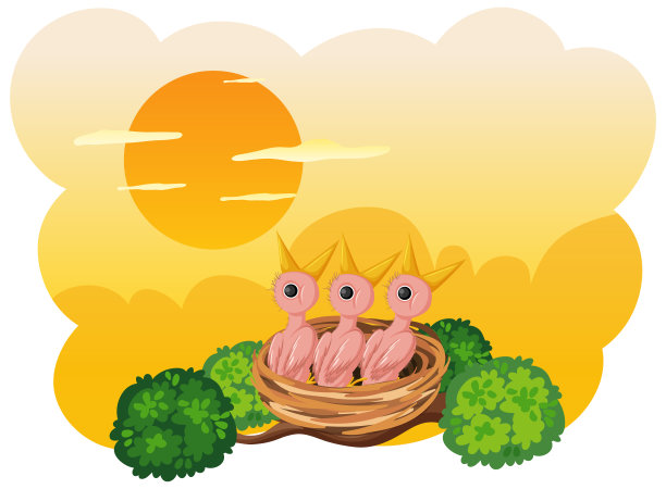 幼鸟和它的母亲在自然界中图片下载