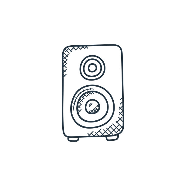 细线低音扬声器矢量图标图片下载
