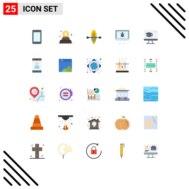 适用于网络和移动的25种通用平面颜色图片下载