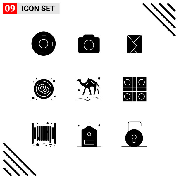 现代set 9 solid象形文字红色图片下载