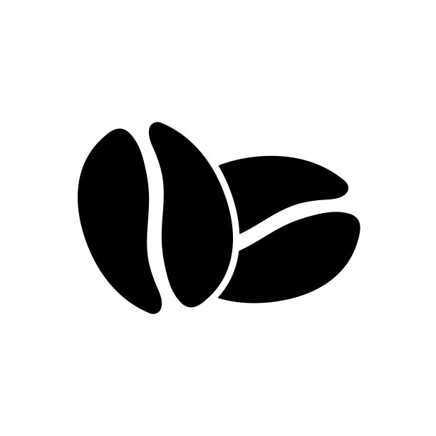 咖啡豆图标，logo，白色背景图片下载