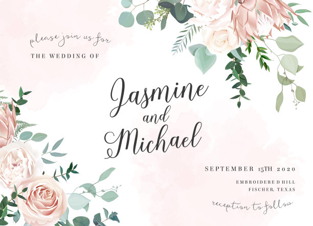 银色鼠尾草和粉红花朵矢量设计框架。象牙色的米色和灰蒙蒙的玫瑰色图片下载