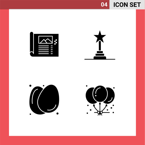 用户界面包4个基本立体字形图片下载