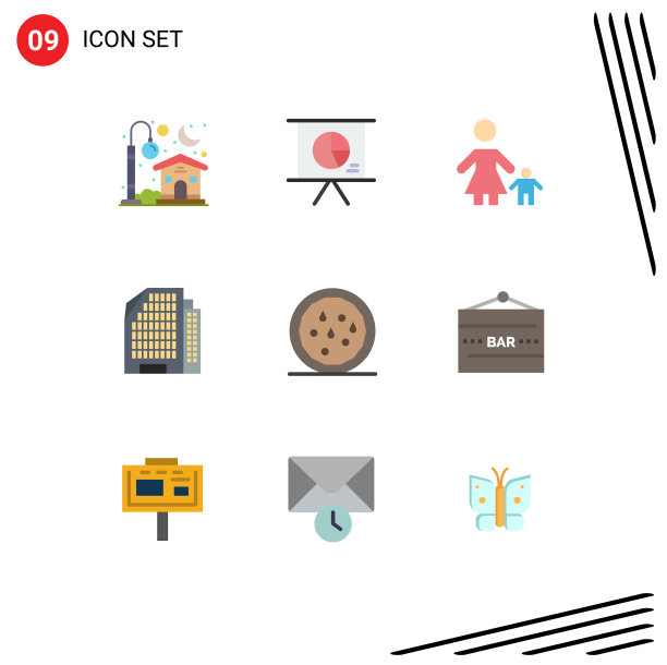 9 .平面色彩概念的网站，移动和应用程序图片下载