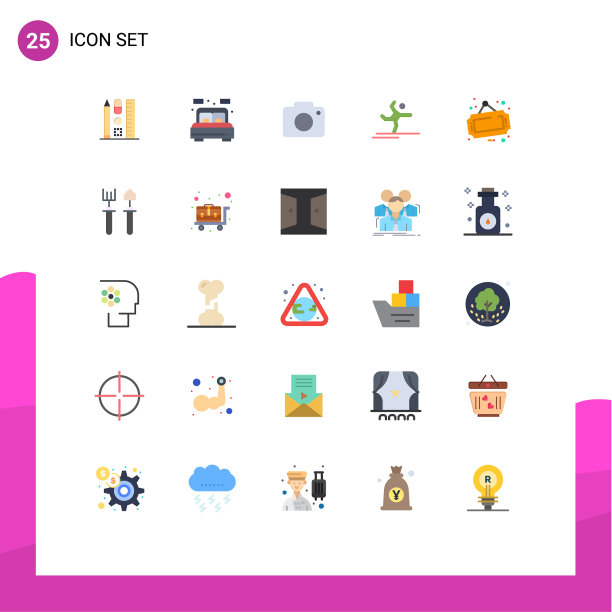 25个创意图标的现代符号和符号图片下载