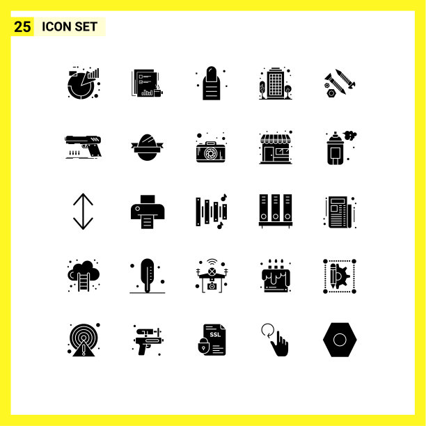 用户界面包25个基本立体字形图片下载