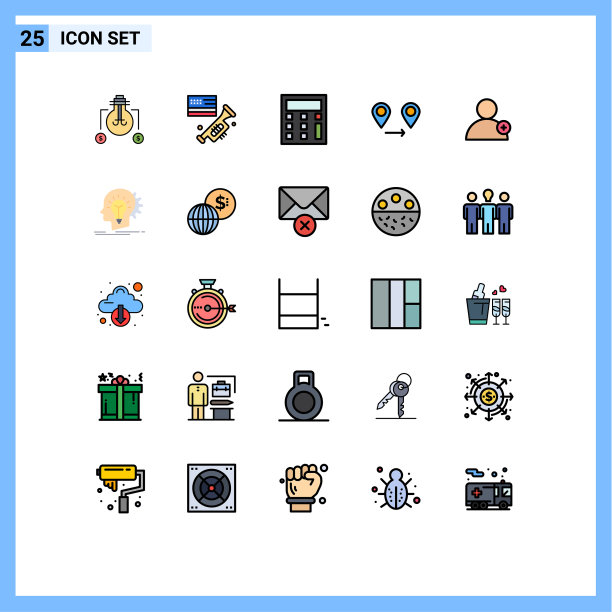 可编辑线包25简单填充线平图片下载