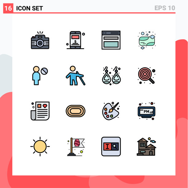 在网格上设置16条平面颜色填充线图片下载