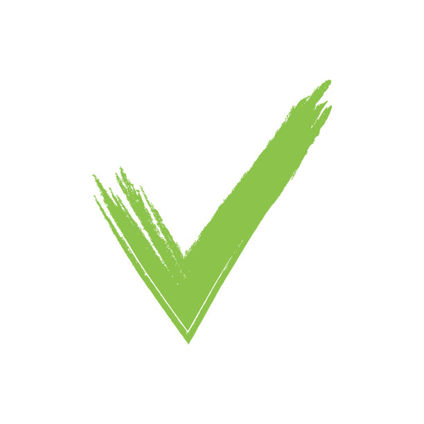 手绘绿色垃圾检查标记矢量插图图片下载