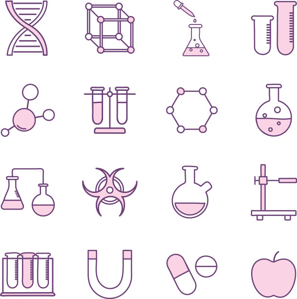 科学线条风格图标集设计图片下载