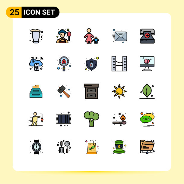 可编辑线包25简单填充线平图片下载