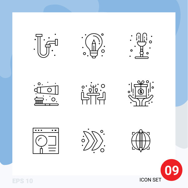 9组现代轮廓晚餐套装图片下载