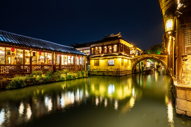 周庄古镇夜景图片下载