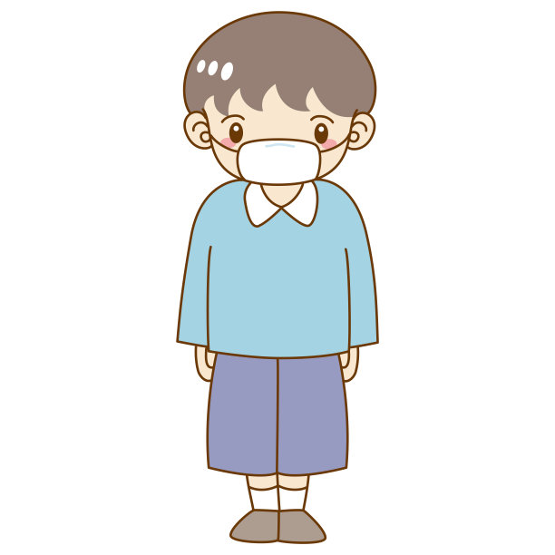 一个戴着面具的男孩的全身肖像图片下载