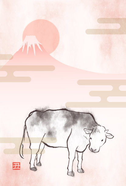 岁次牛年贺年卡片模板素材图片