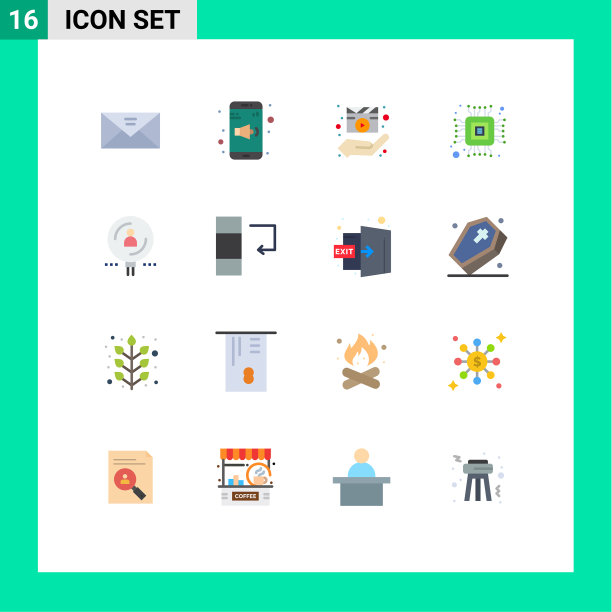 找到16种通用的平面颜色符号图片下载